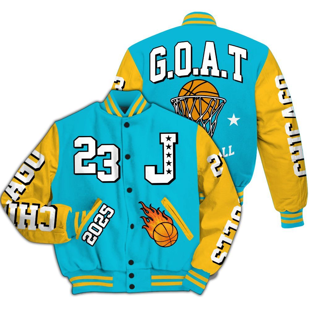 Varsity Jacket To Match Retro Aqua 5s - Chicago 23 Basketball All Over Print