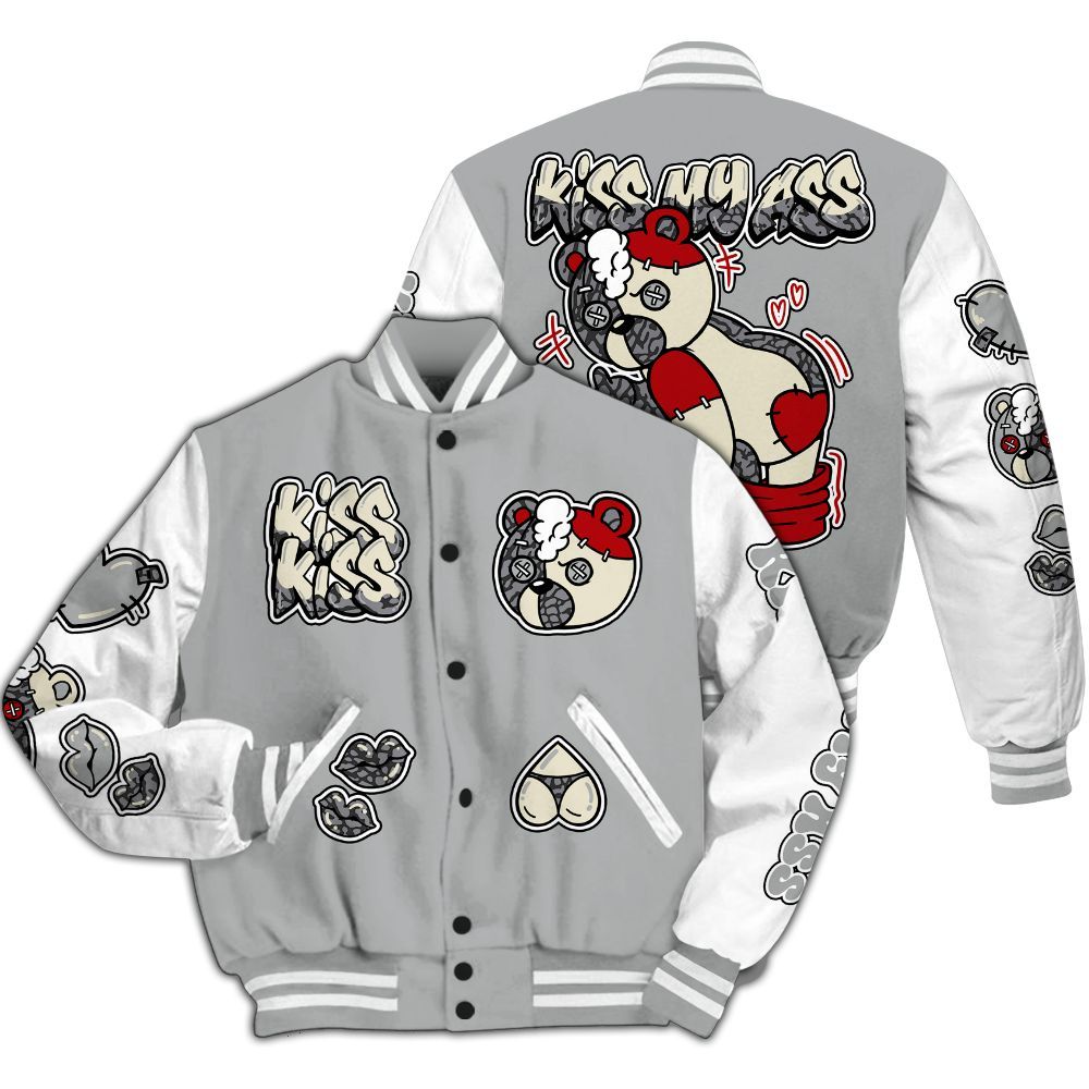 Varsity Jacket To Match Cement Grey 3s - Kiss My Hugz All Over Print
