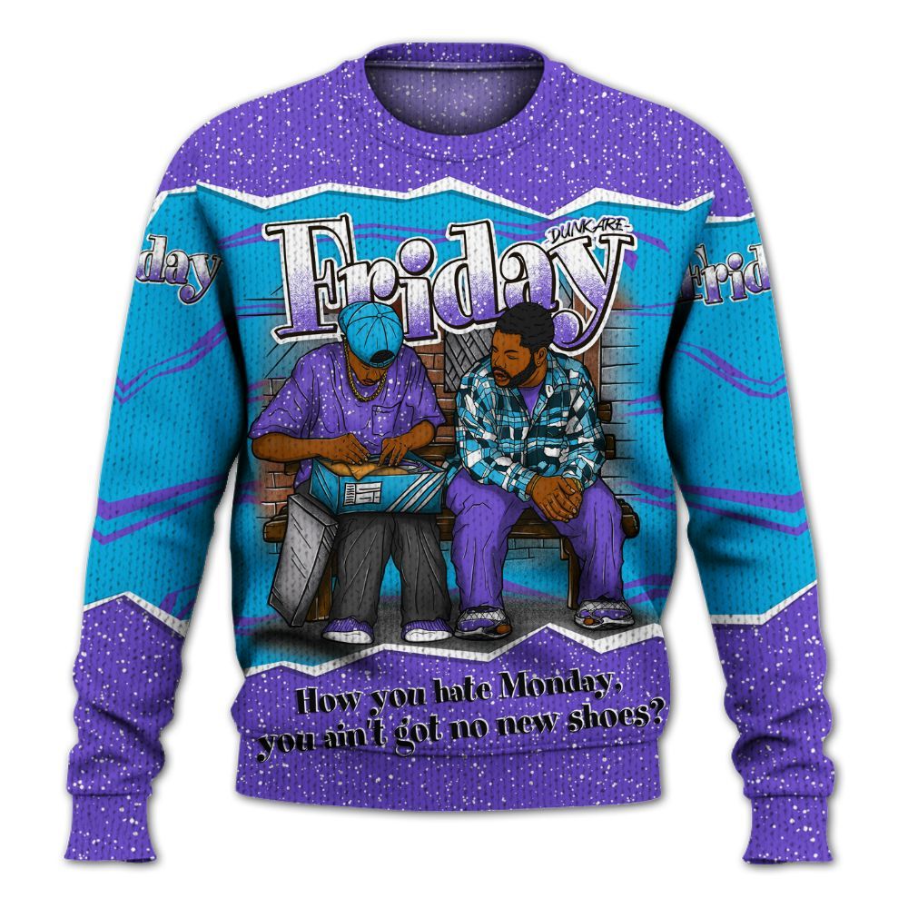 Sweater To Match Retro Aqua 8s - Friday Movie 90s Graphic