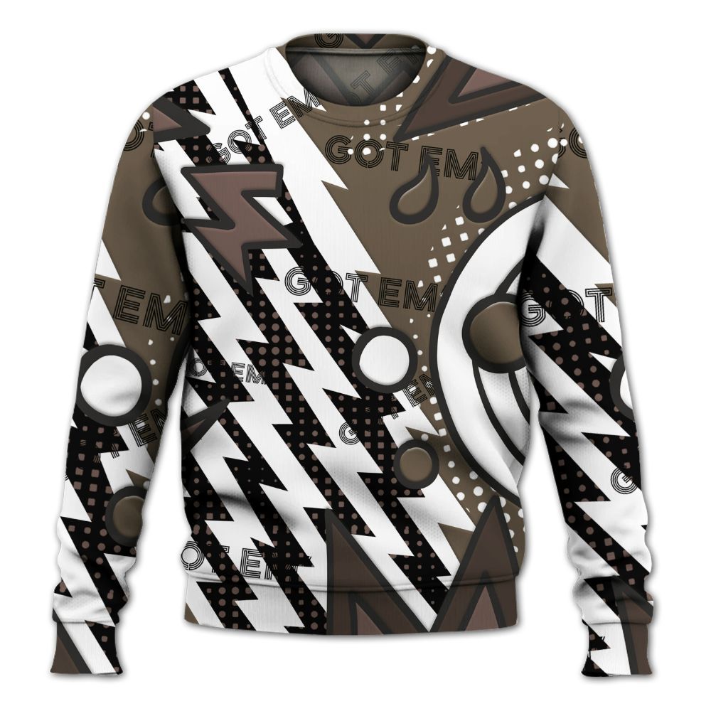 Sweatshirt To Match AMM Dark Mocha 4s - Retro Vintage 90s All Over Print