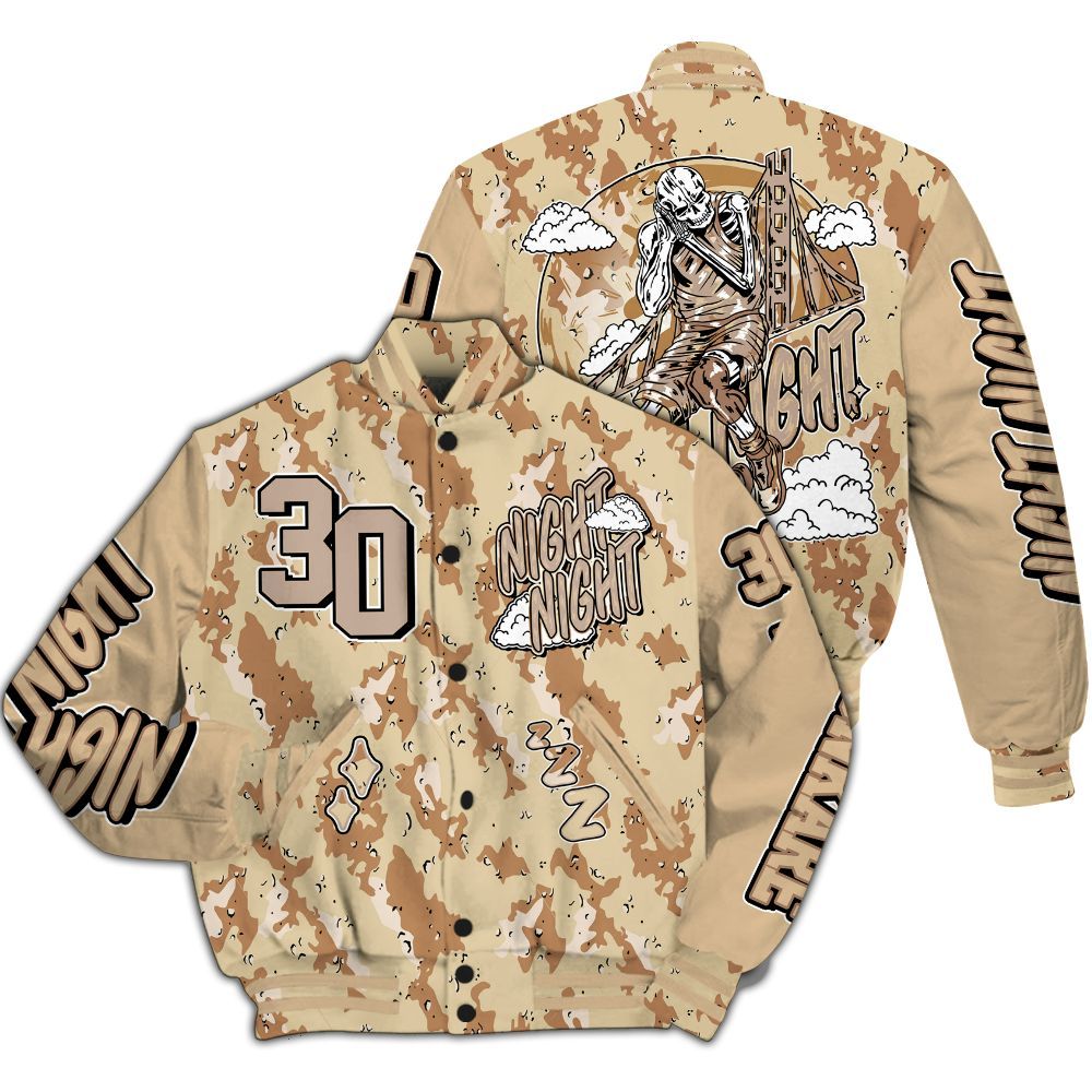 Varsity Jacket To Match Desert Camo 3s - Seeya Skeleton All Over Print