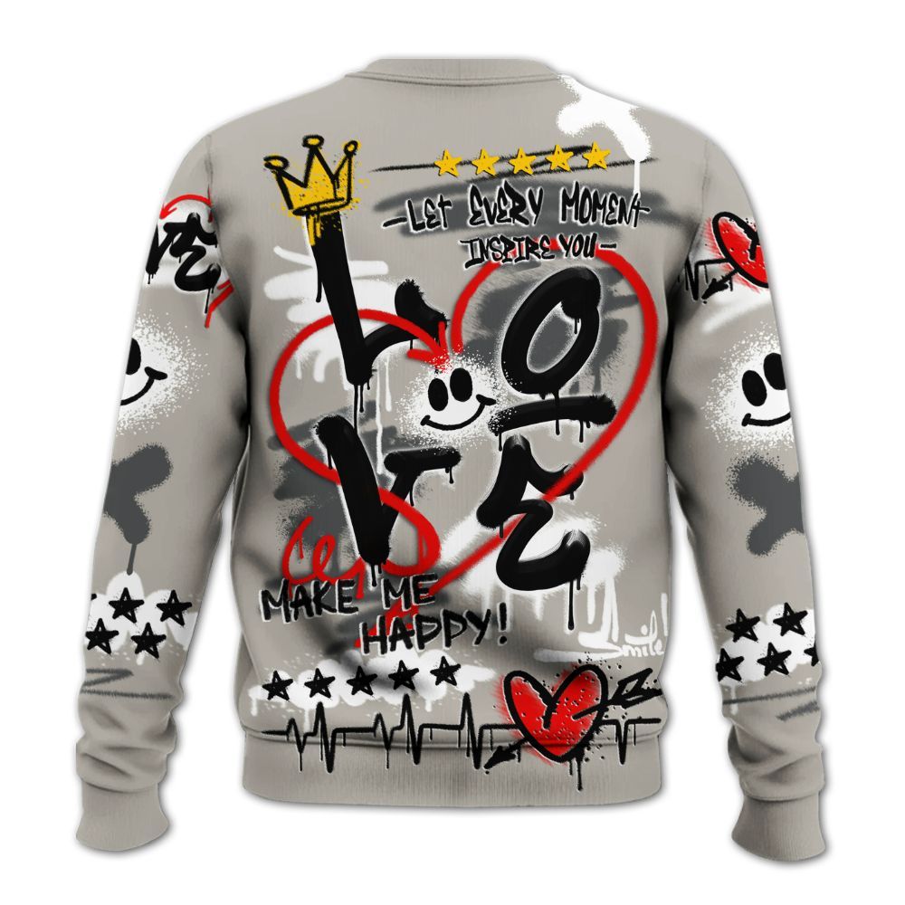 Sweatshirt To Match Dunk Low Appears Oreo - Happy Love Beats Graffiti Streetwear All Over Print
