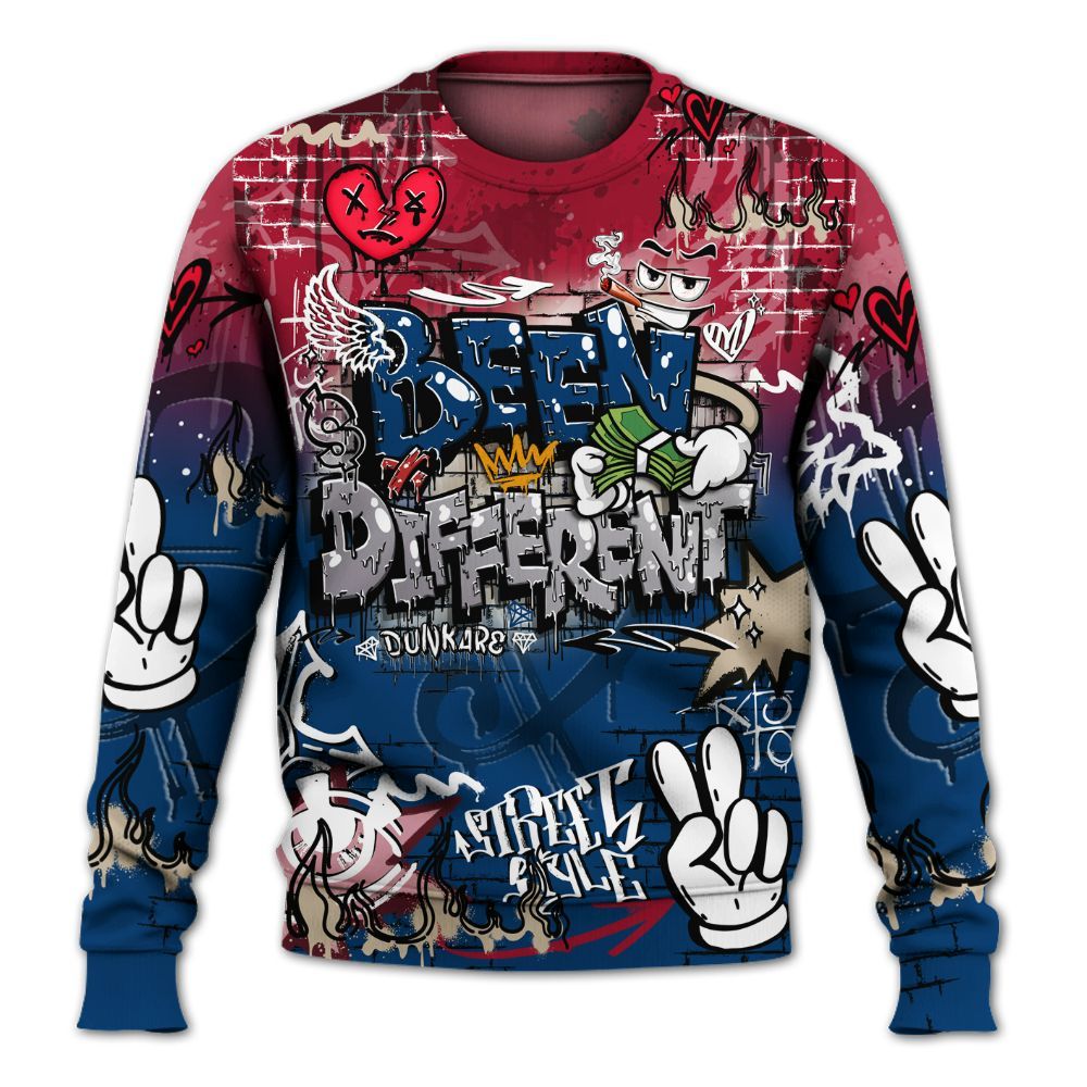 Sweatshirt To Match Rare Air 4s - Been Dif2erent Drip Graffiti All Over Print