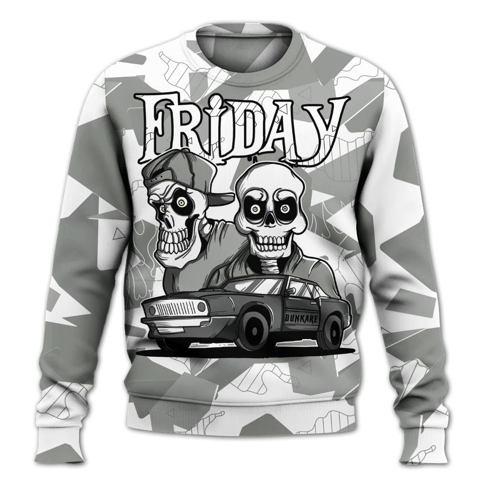 Sweatshirt To Match Paris Cement Grey 4s - Friday Funny Retro All Over Print