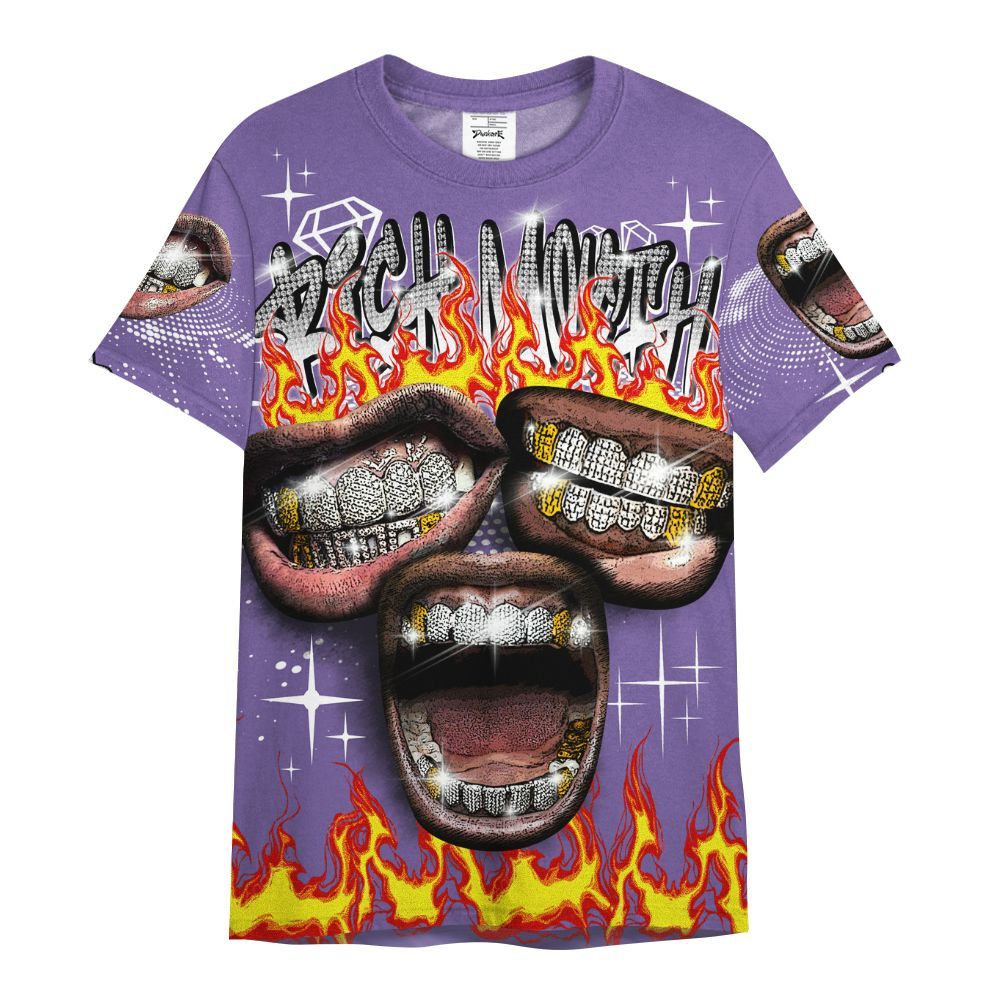 Shirt To Match Dunk Low Black Raspberry - Rich Mouth Fire Rap Retro 90s All Over Print