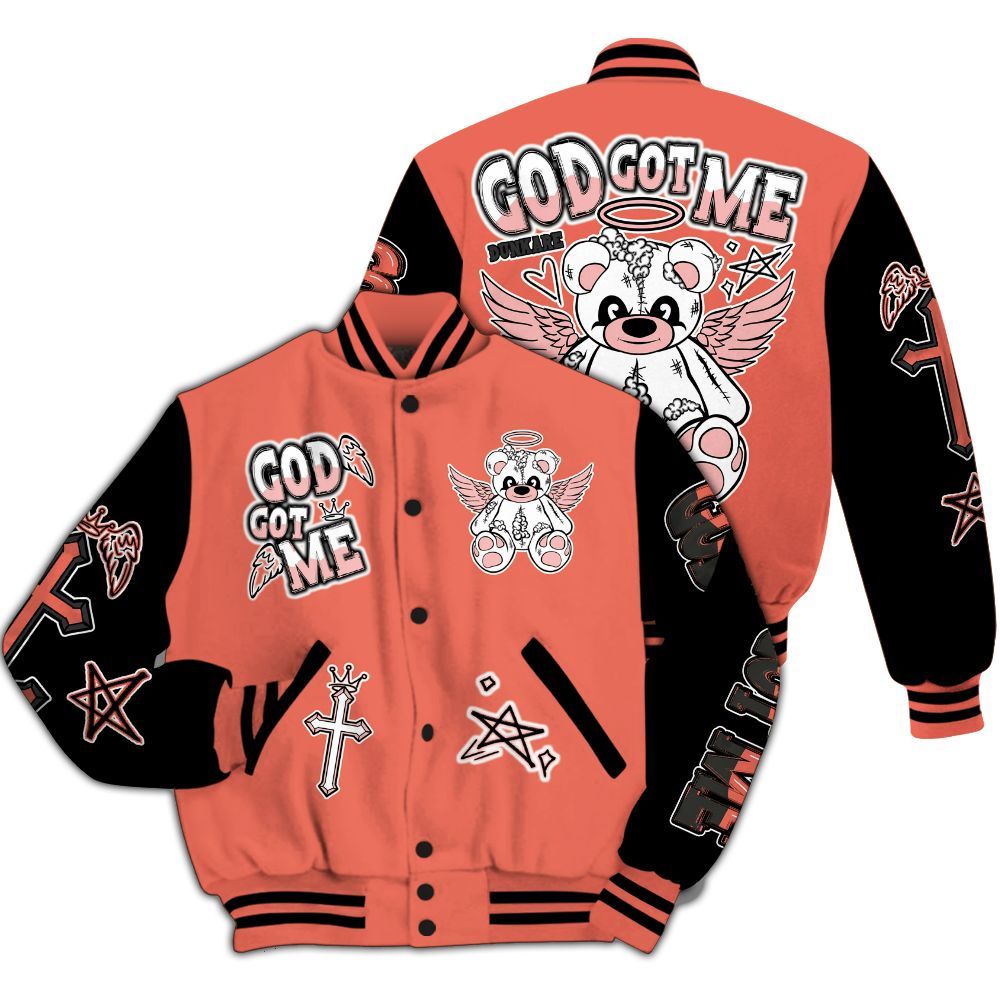 Varsity Jacket To Match Low OG PSG 1s - Gods Guides Me Bear All Over Print