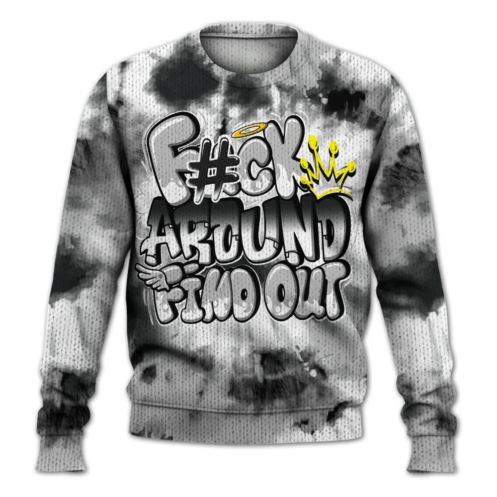 Knitted Sweater To Match Low 85 Metallic Black 1s - Tie Dye FK Around Find Out