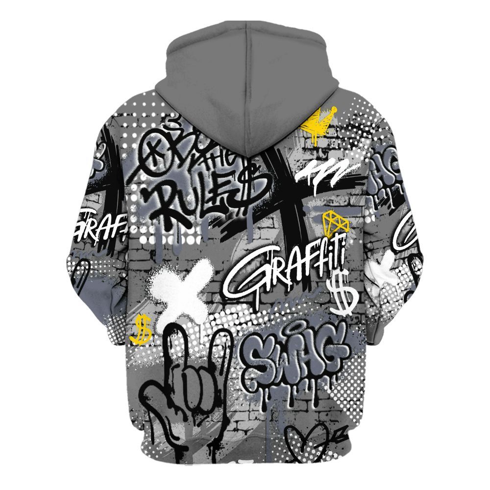 Hoodie To Match Cool Grey 6s - True It Real Graffiti Streetwear All Over Print