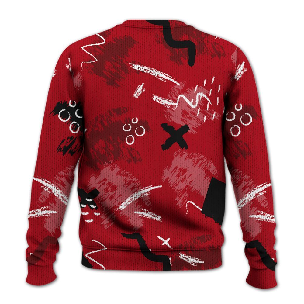 Knitted Sweater To Match Bred Velvet 11s - Hustle Grind Pray Retro