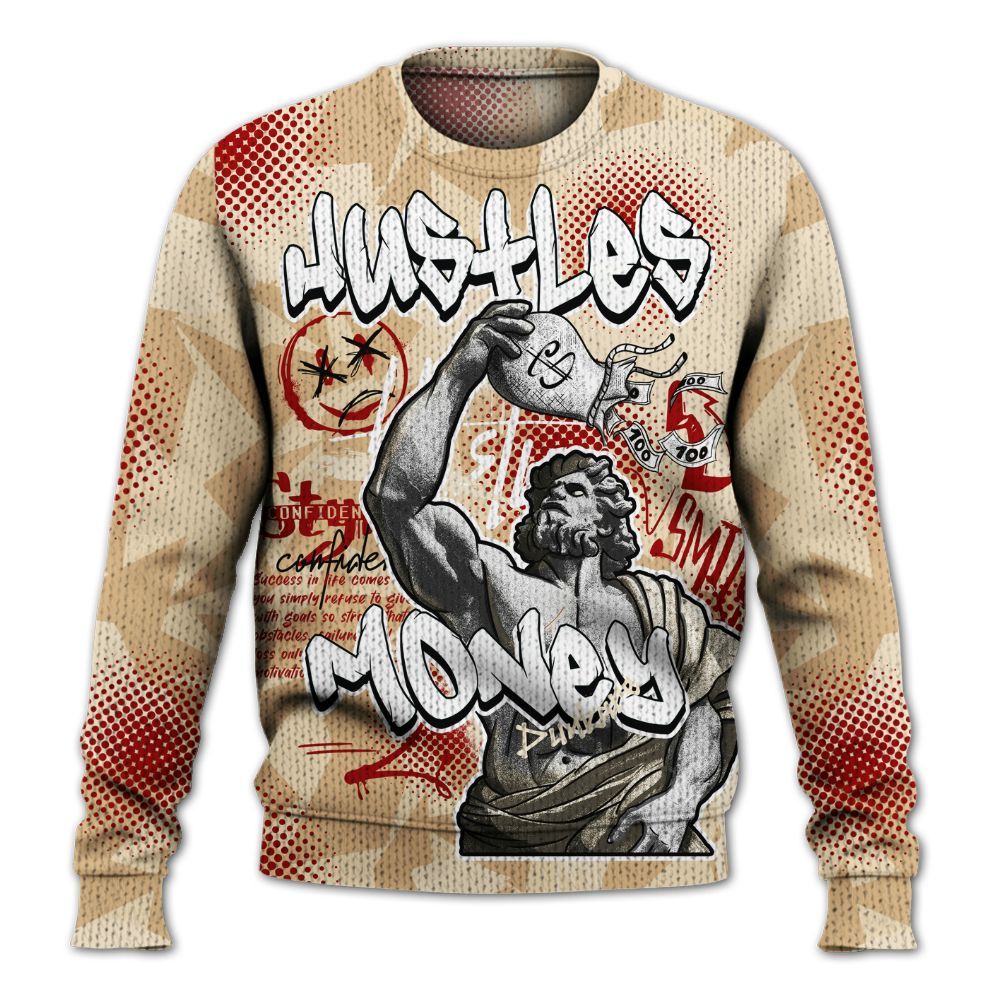 Knitted Sweater To Match Dunk Low Strawberry Waffle - Huslte Money Retro