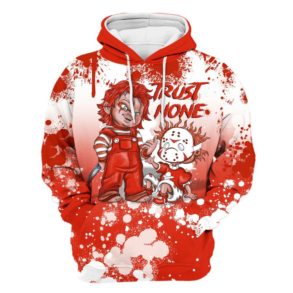 Hoodie To Match Retro Cherry 11s - Trust No One Scary All Over Print