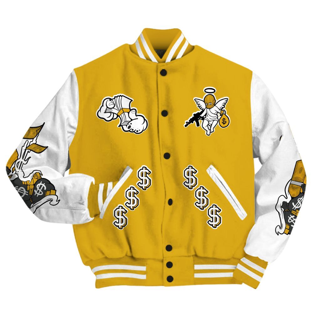 Varsity Jacket To Match Vivid Sulfur 4s - Ones Move In Silence Graphic All Over Print