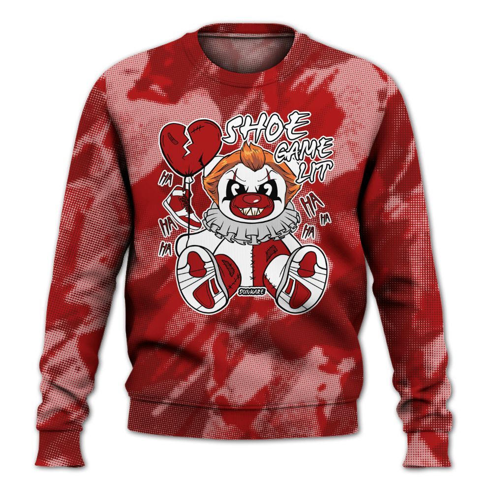 Sweatshirt To Match Red Taxi 12s - Shoe Game Bear Abstract Halftone All Over Print