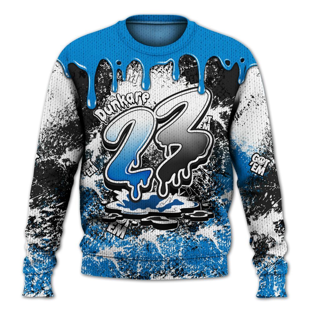 Sweater To Match High OG FragmentxULA White Black 1s - Dripping 23 Drip Graphic