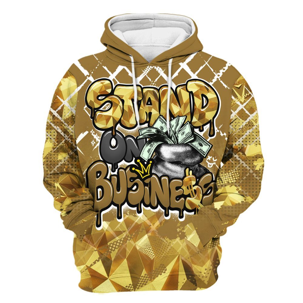 Hoodie To Match NET Gold 4s - Halftone Stand Business Dripping All Over Print