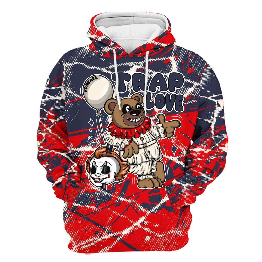 Hoodie To Match Low OG Howard University 1s - Trap Loves Bear Profound All Over Print