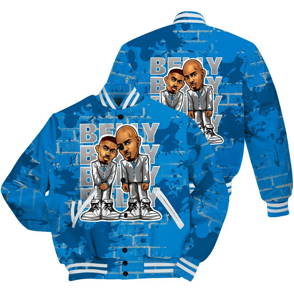 Varsity Jacket To Match Military Blue 4s Shirt - Belly Sneakers Graphic Halloween All Over Print
