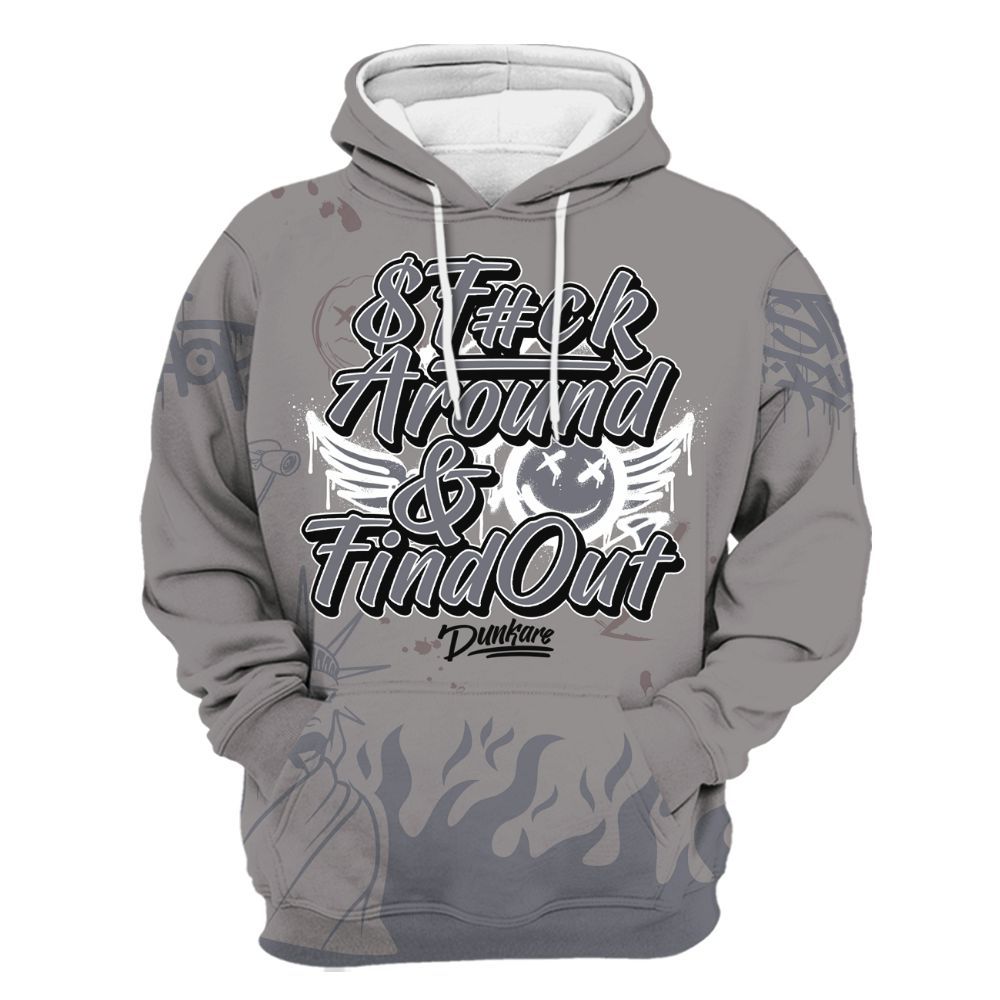 Hoodie To Match Cool Grey 11s - Graphic Fck Around Find Out All Over Print