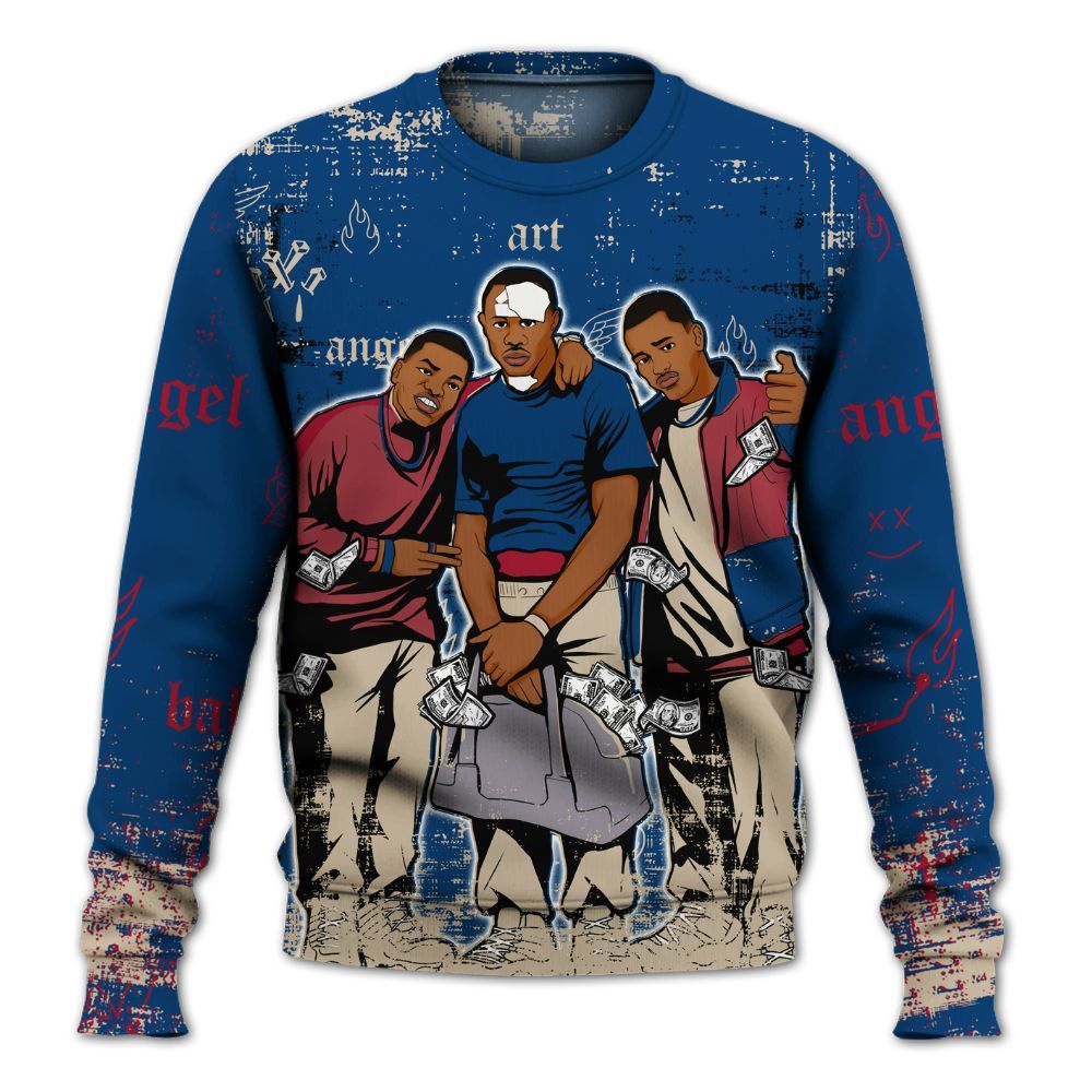 Sweatshirt To Match Rare Air 4s - Paid In Full Money All Over Print