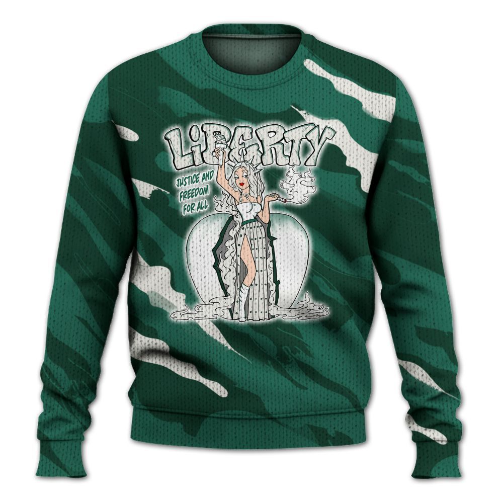 Knitted Sweater To Match Oxidized Green 4s - Midwest Cartoon Colored