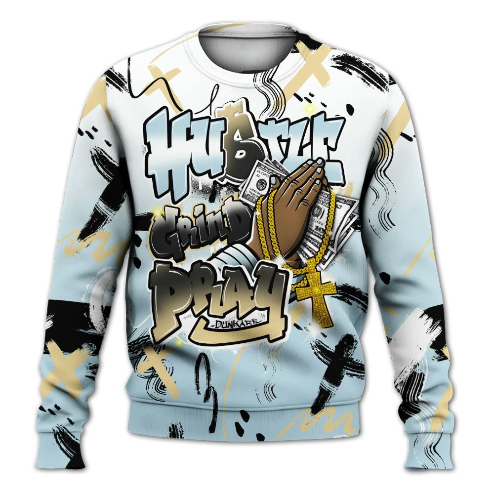 Sweatshirt To Match Low Year Of The Snake 11s - Money Hustle Grind Pray All Over Print