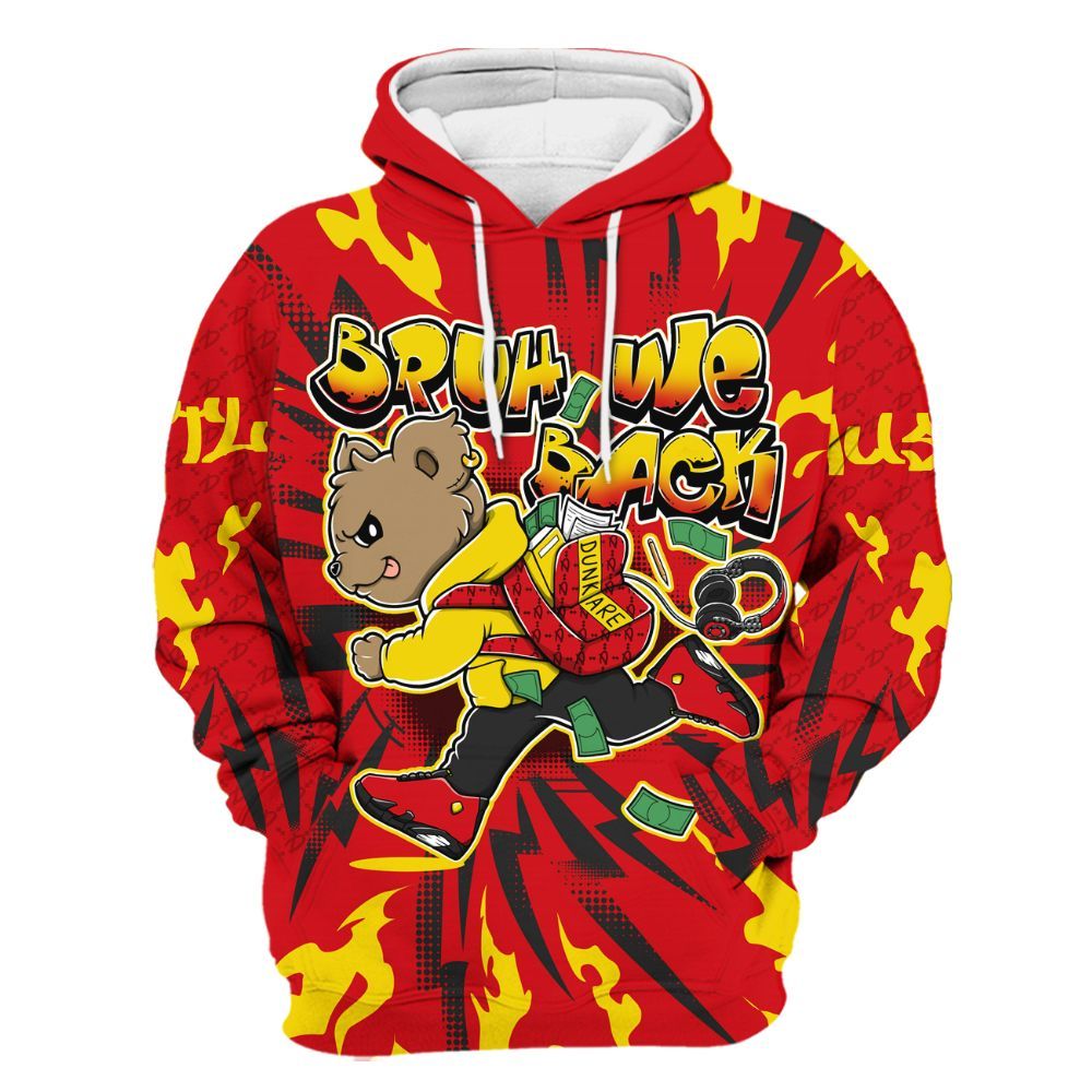 Hoodie To Match Ferrari 14s - Bruh We Back Bear All Over Print