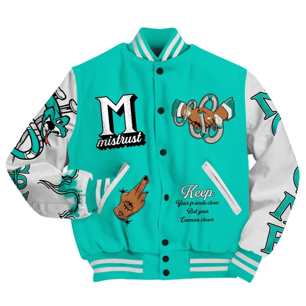 Varsity Jacket To Match Dunk Low Clear Jade - Trust No One Snake-Bite Street Style All Over Print