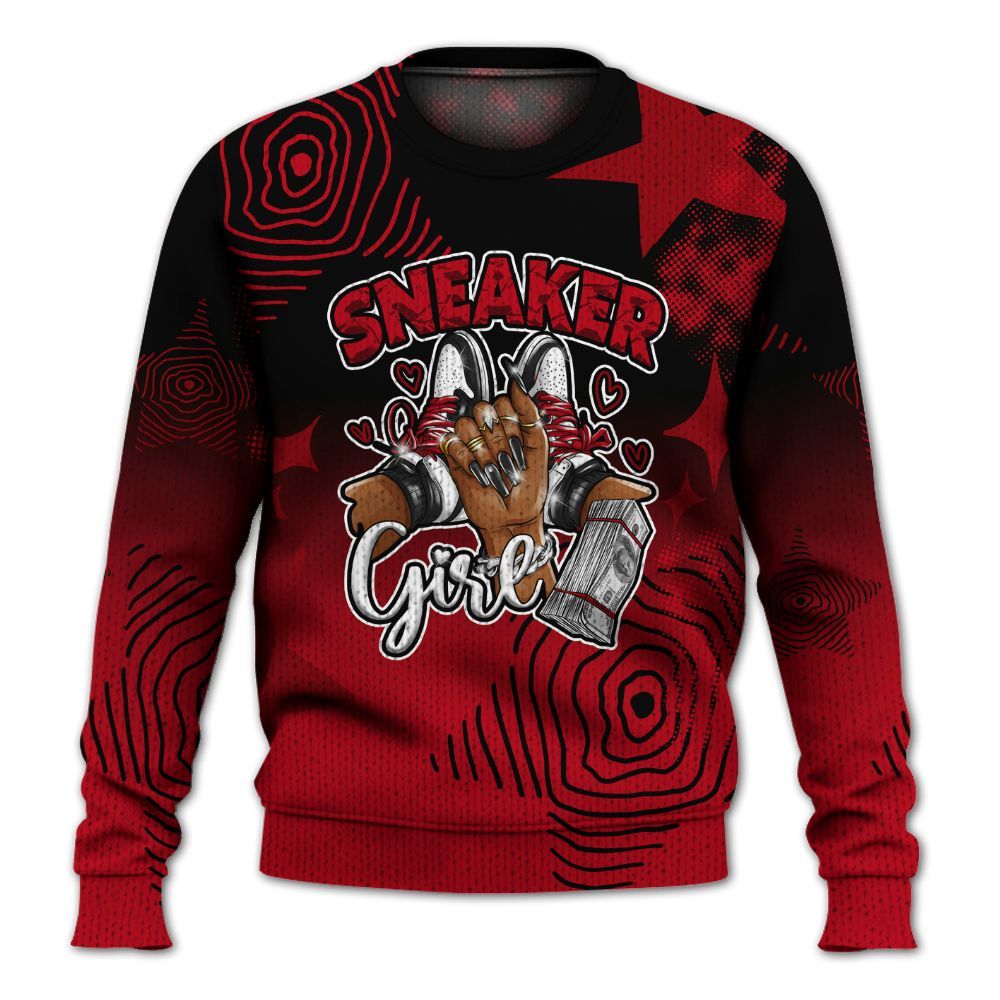 Knitted Sweater To Match Bred Velvet 11s - Sneakerz Girlz Unique Starz