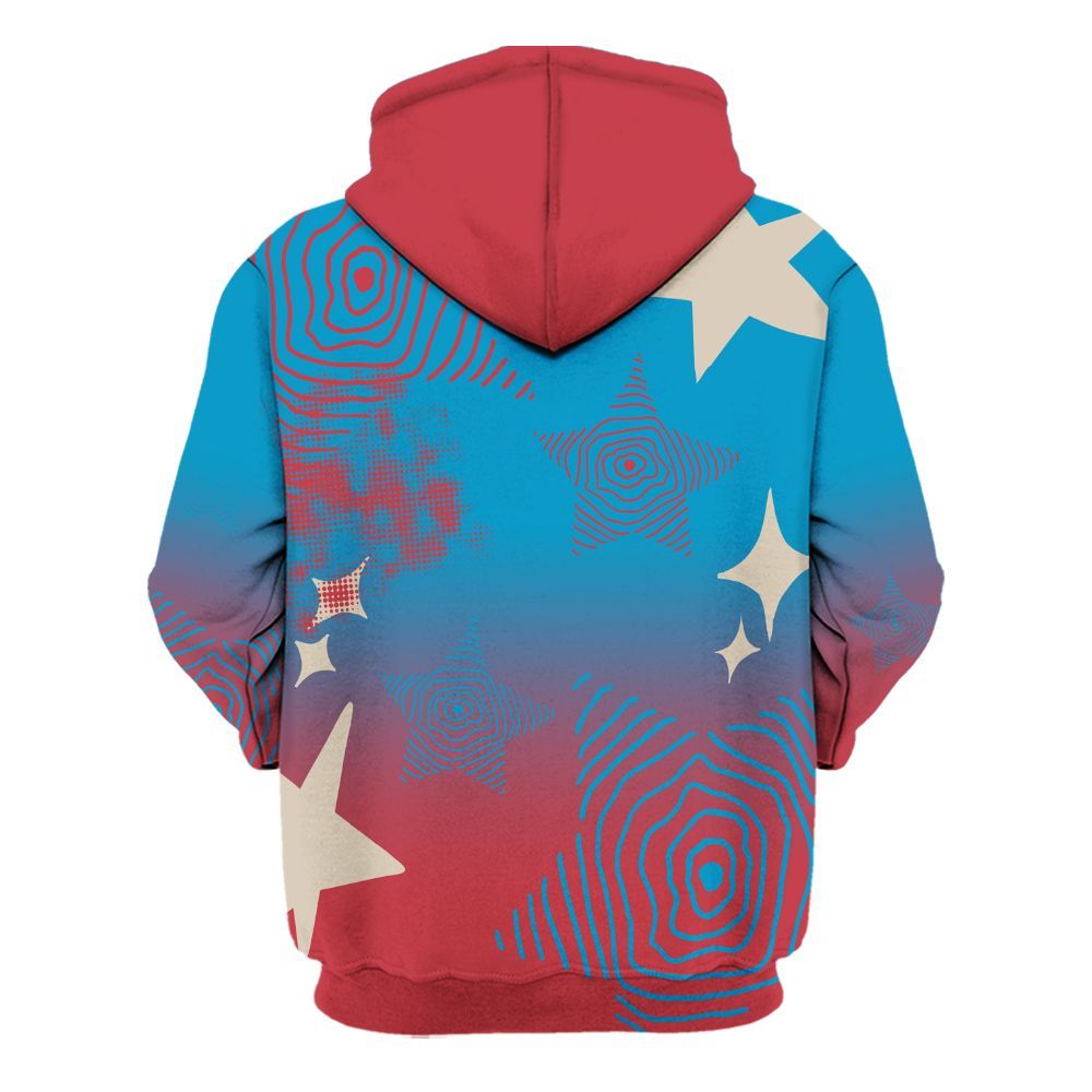 Hoodie To Match High OG University Red Dark Powder Blue 1s - Sneakerz Girlz Unique Starz All Over Print