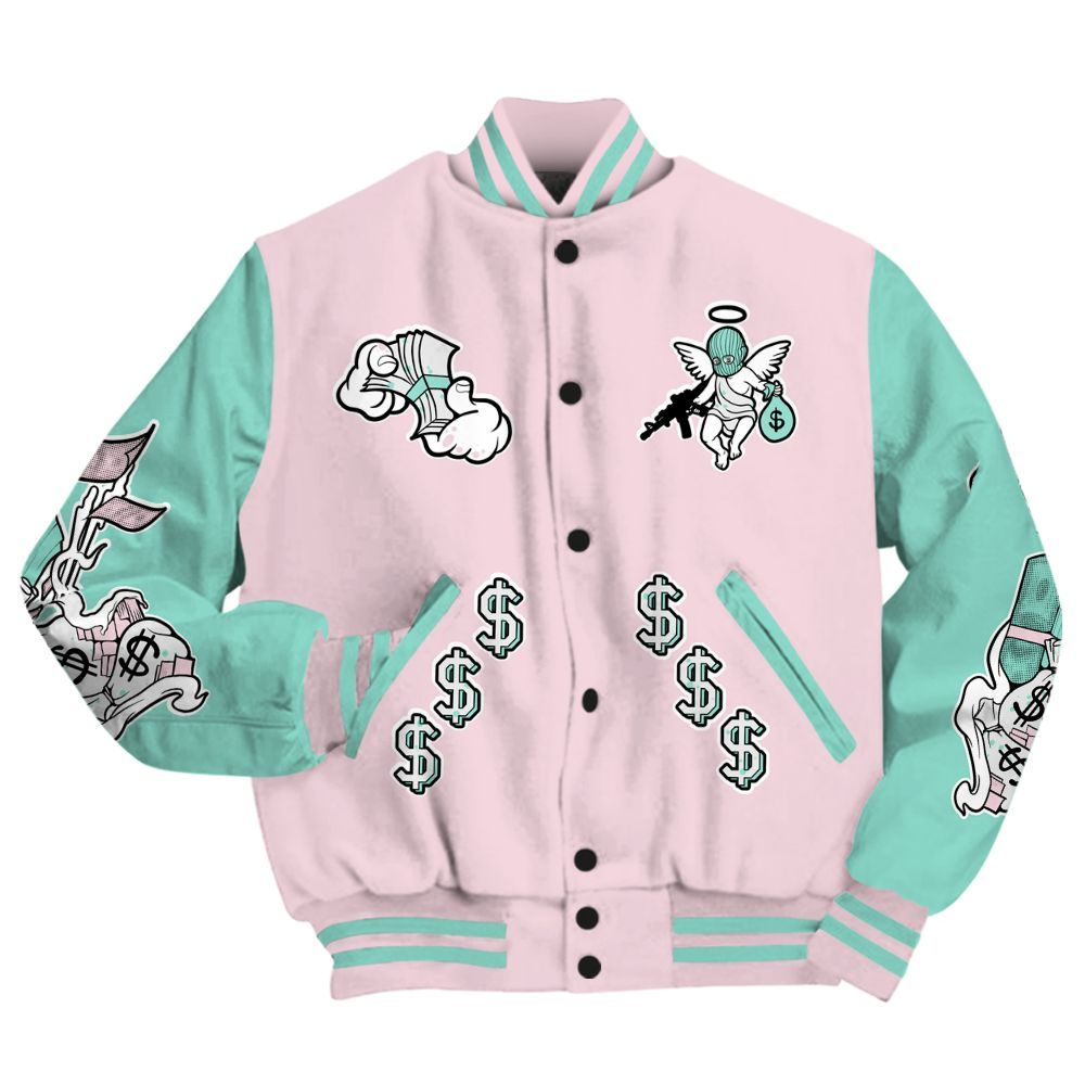 Varsity Jacket To Match Retro Easter 5s - Ones Move In Silence Graphic All Over Print