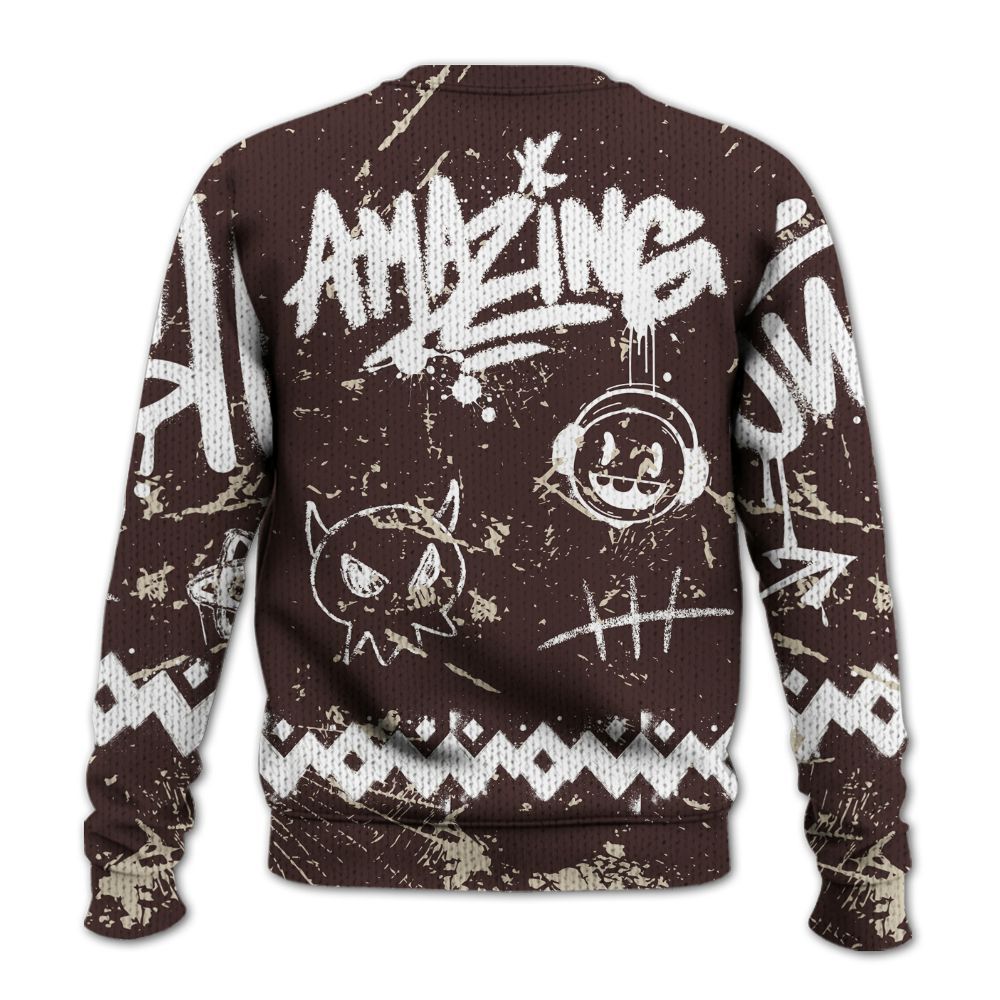 Knitted Sweater To Match Burgundy Crush 3s - Friday Sneaker Crayon