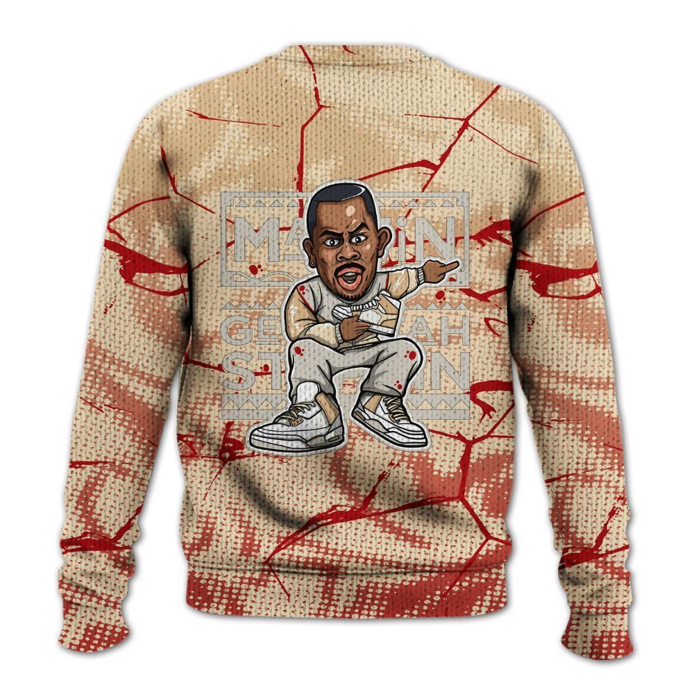 Knitted Sweater To Match Dunk Low Strawberry Waffle - Get Tag Sneakers Steppin' Graphic Crack