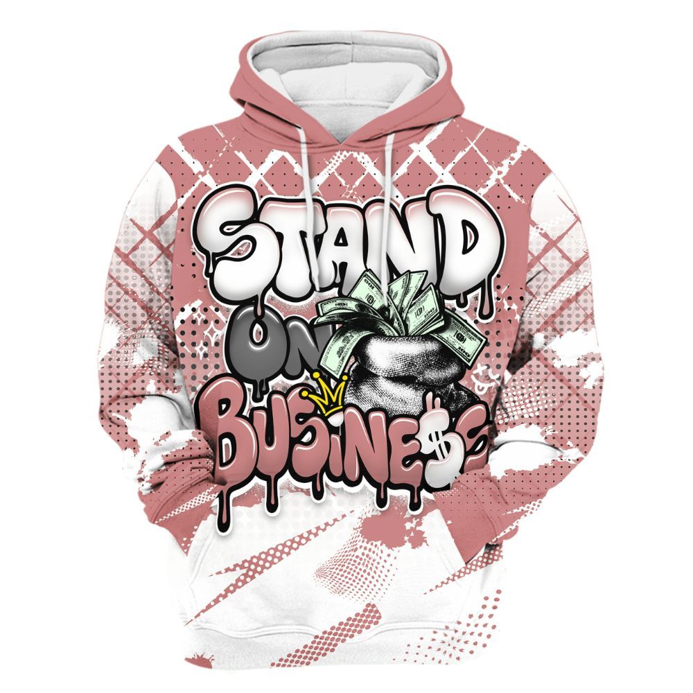 Hoodie To Match Low OG Rust Pink 1s - Halftone Stand Business Dripping All Over Print