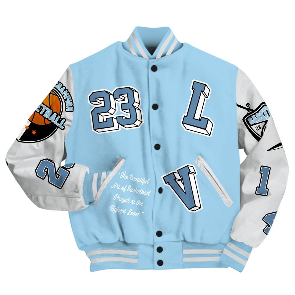 Varsity Jacket To Match Legend Blue 11s - The GOAT Got Em Streetwear All Over Print