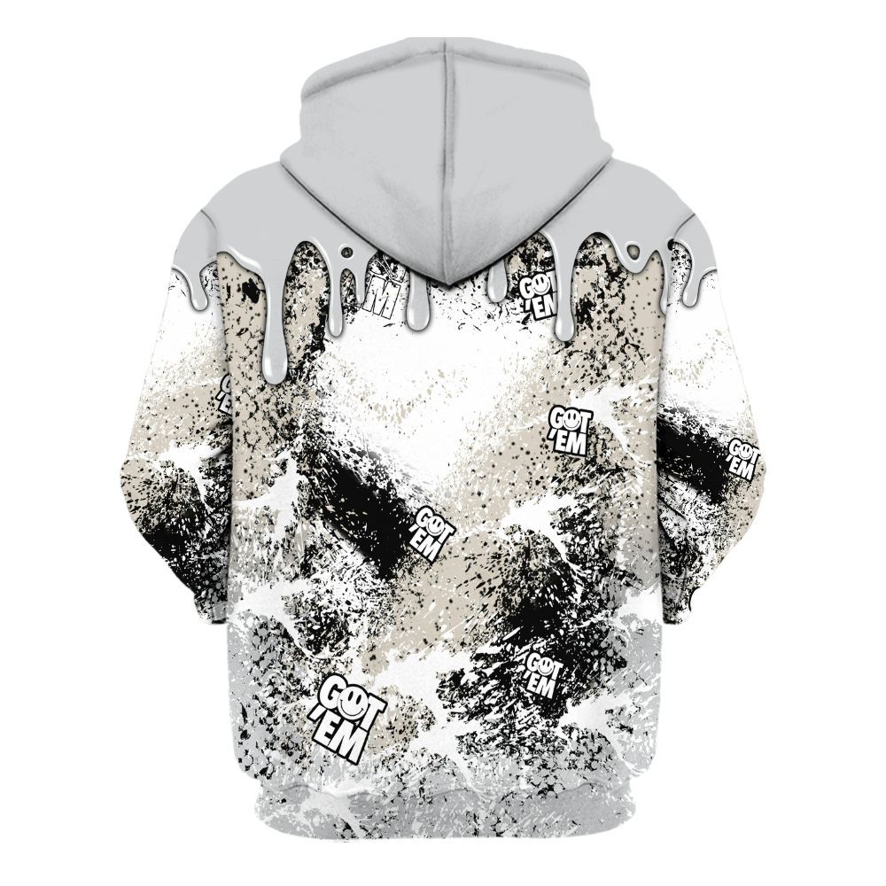 Hoodie To Match Metallic Silver 2024 5s - Dripping 23 Drip All Over Print