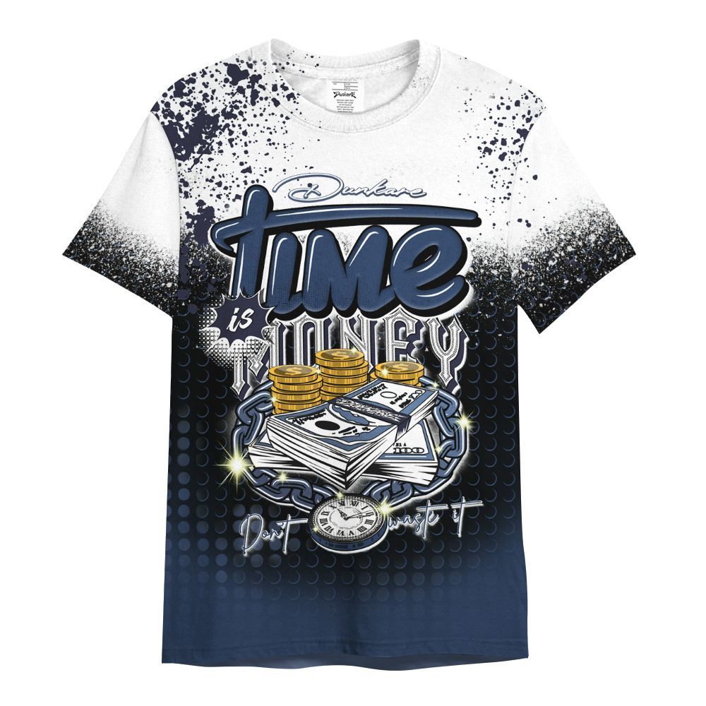 Shirt To Match Low 85 Metallic Blue 1s - Halftone Time Is Money All Over Print