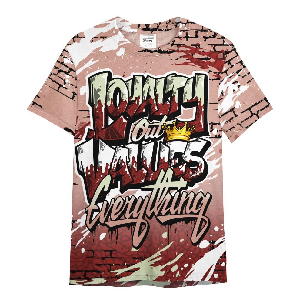 Shirt To Match Valentines Day 3s - Values Of Loyalty Drip All Over Print