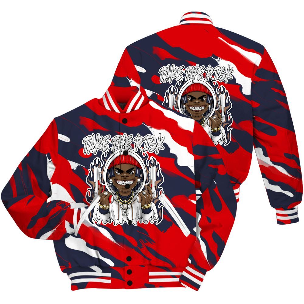 Varsity Jacket To Match Low OG Howard Bison 1s Shirt - Take The Risk Colored All Over Print