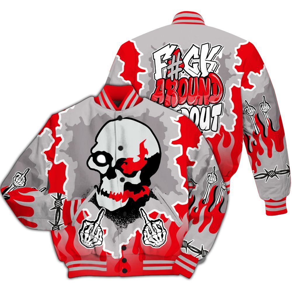 Varsity Jacket To Match Air Max 1 Low Poly - F Around Find Out Graphic Trapped All Over Print