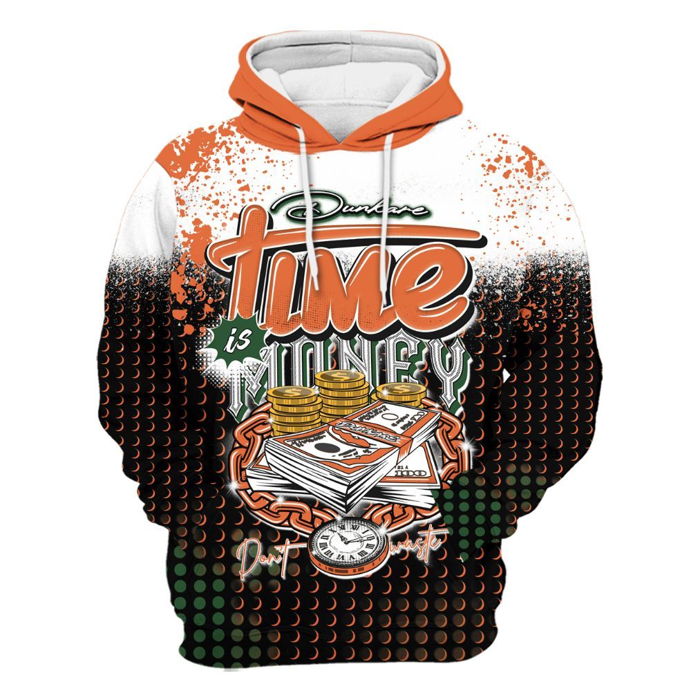 Hoodie To Match Low Miami 5s - Halftone Time Is Money All Over Print