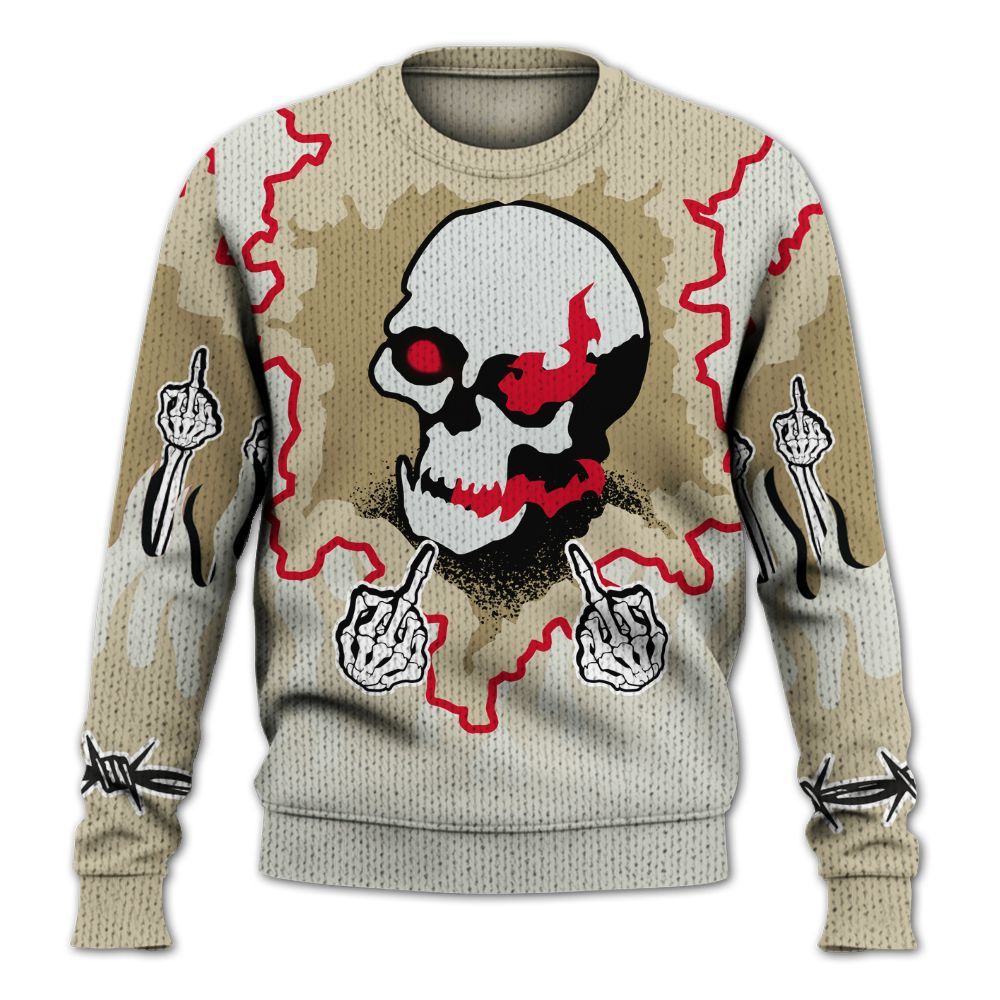 Knitted Sweater To Match El Grito 5s - F Around Find Out Graphic Trapped