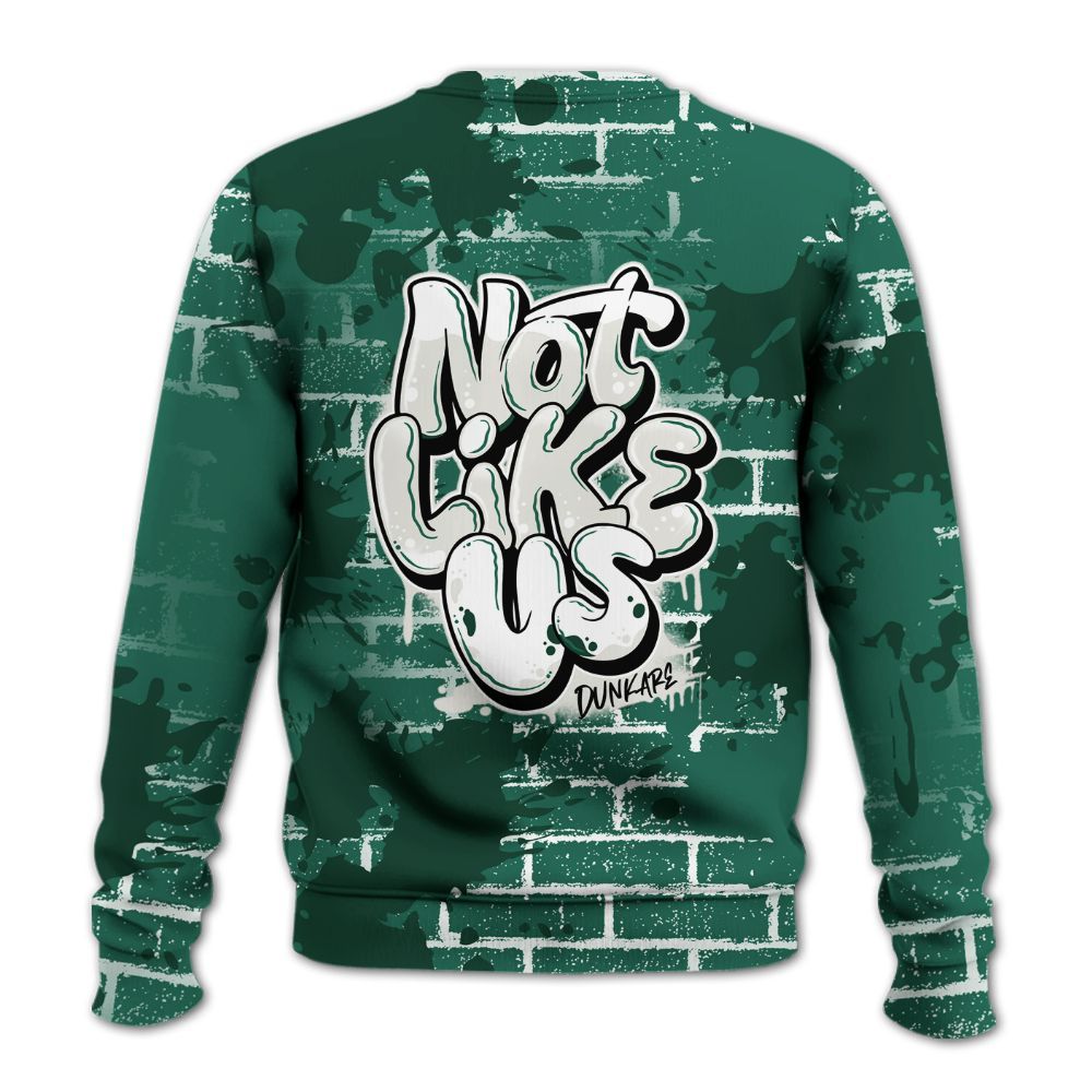 Sweatshirt To Match Oxidized Green 4s - None Like Us Graphic Brick Art All Over Print