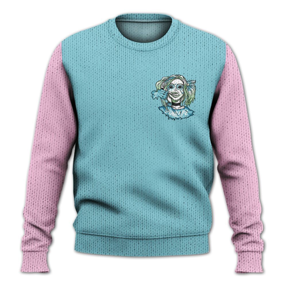 Knitted Sweater To Match SB Dunk Low Visty, Custom Name Bad Girl HAHA