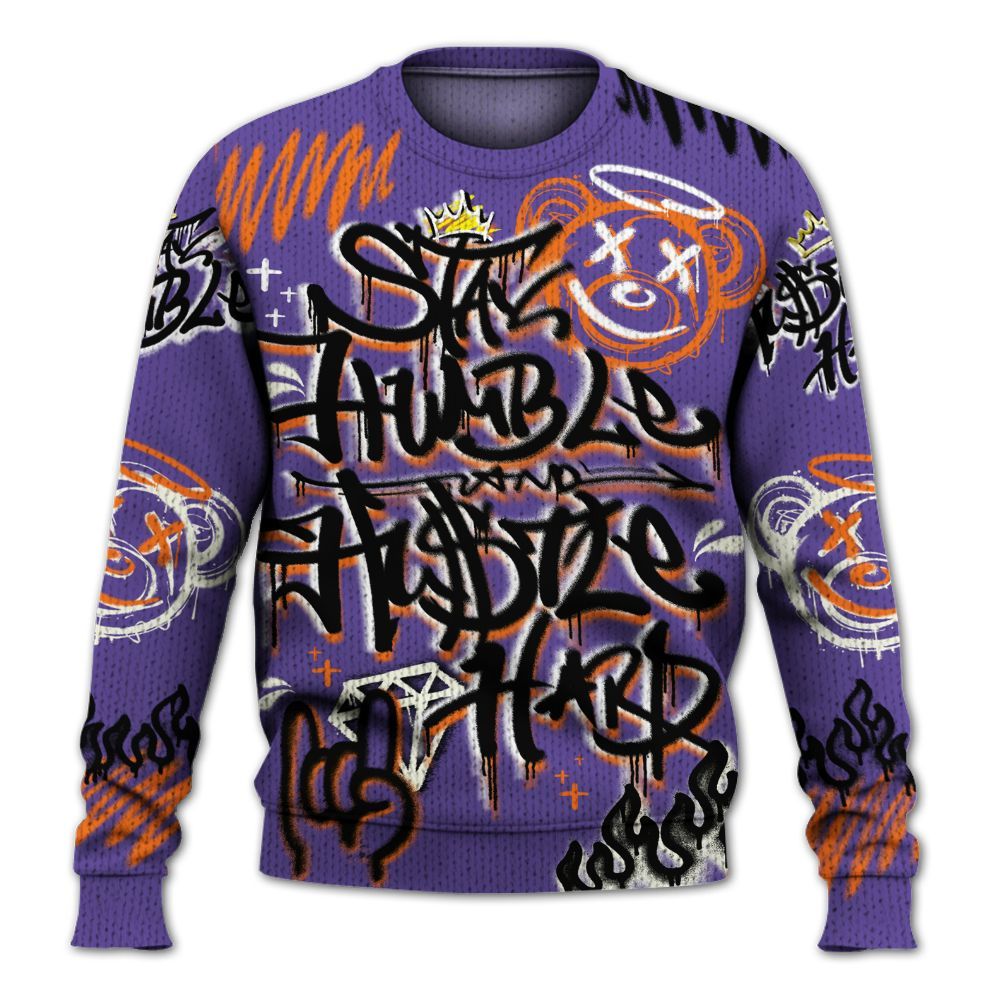 Knitted Sweater To Match Air Max Waffle SP Voltage Purple - Humble Drip Streetwear Graffity