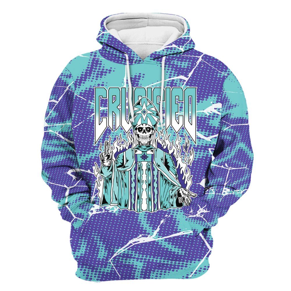 Hoodie To Match Low Hornets 1s - Crucified Skeleton Crack All Over Print