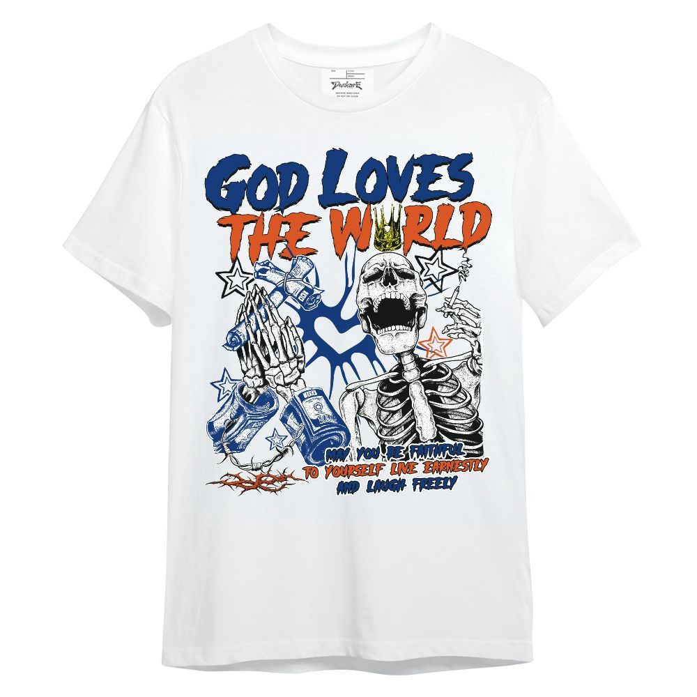 Shirt To Match Mid Knicks 1s - God Loves The World Unisex Shirt