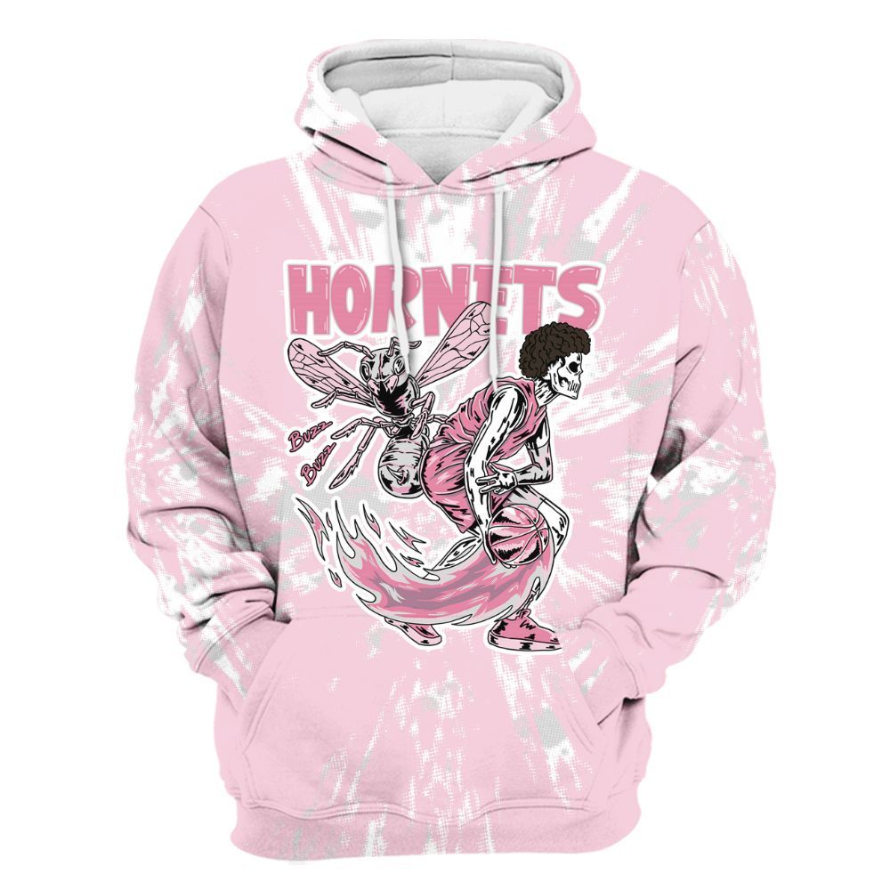 Hoodie To Match Orchid 4s - Hornets Skeleton Luxury All Over Print
