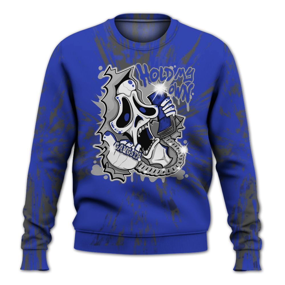 Sweatshirt To Match Air Max Plus Black Racer Blue - Hold My Own Graphic Halloween All Over Print