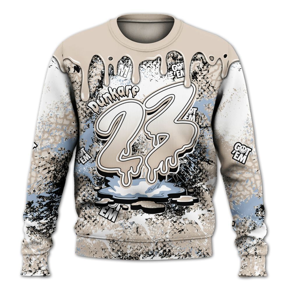 Sweatshirt To Match Desert Sand 3s - Dripping 23 Drip All Over Print