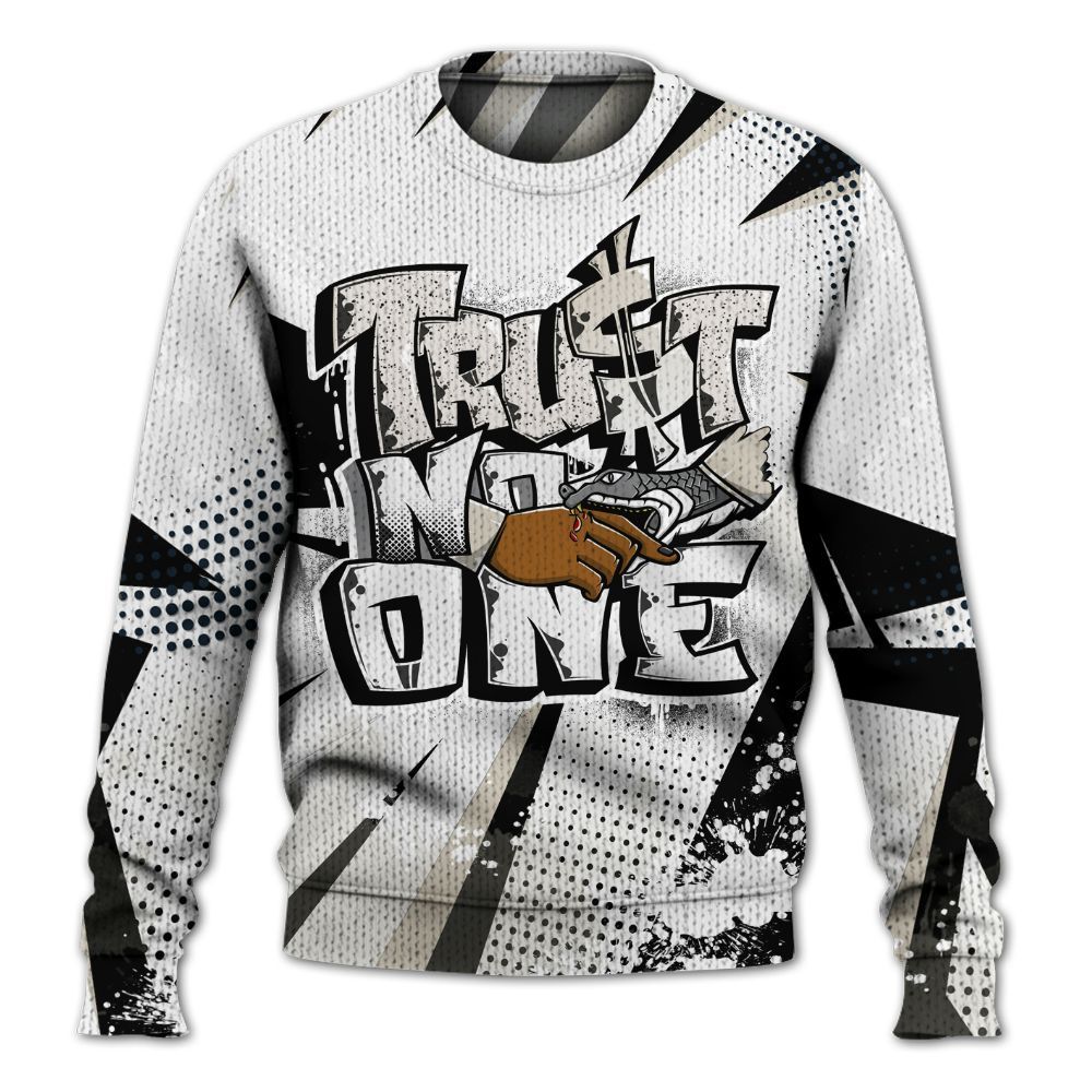 Knitted Sweater To Match Retro Reverse Metallic 5s - Poly Trust No One Dripping